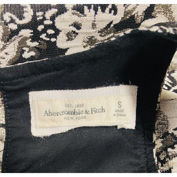 Abercrombie & Fitch Jacquard Metallic Floral Mini Dress Small - Picture 5 of 5